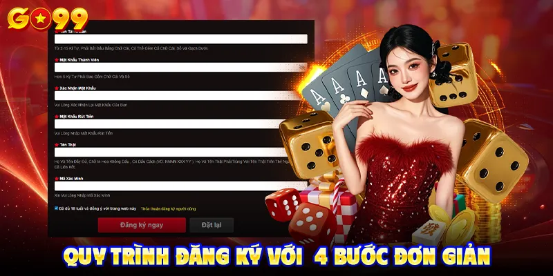 Quy trình đăng ký với  4 bước đơn giản